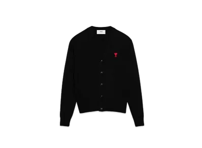 AMI PARIS Merino Wool Cardigan "Black"