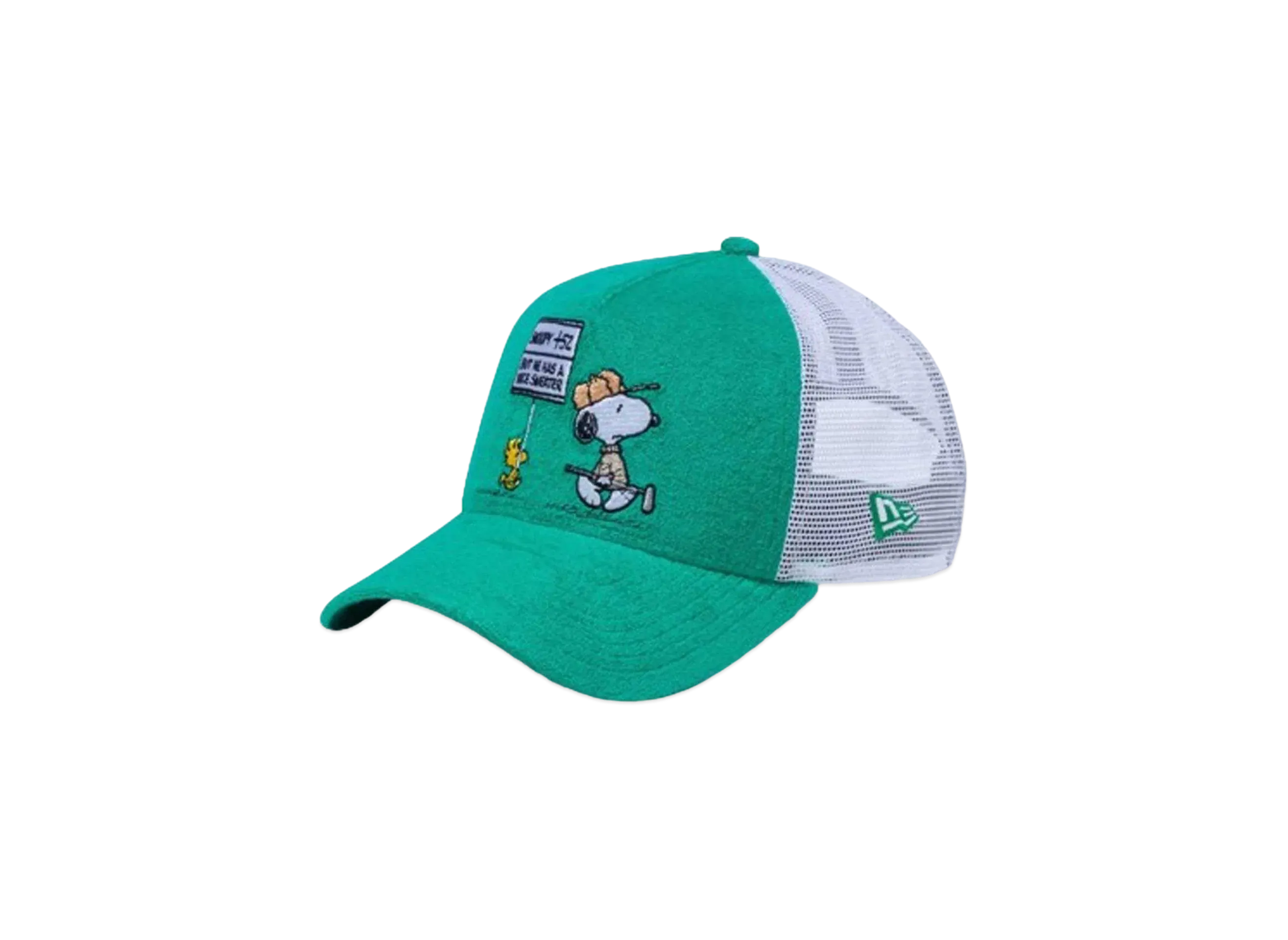 NEW ERA x PEANUTS 9Forty A-Frame Tracker Snoopy Woodstock Golf "Green"
