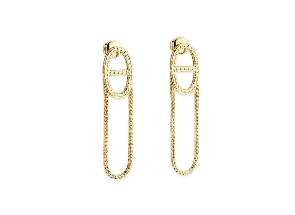 Hermes Chaine D'ancre Danae Earrings "Yellow Gold"