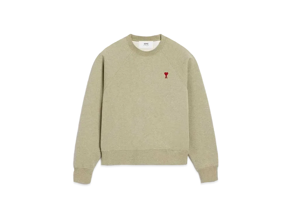 AMI PARIS Loop Back Organic Cotton Heavy Fleece Sweat Shirt #1 "Heather Sage"