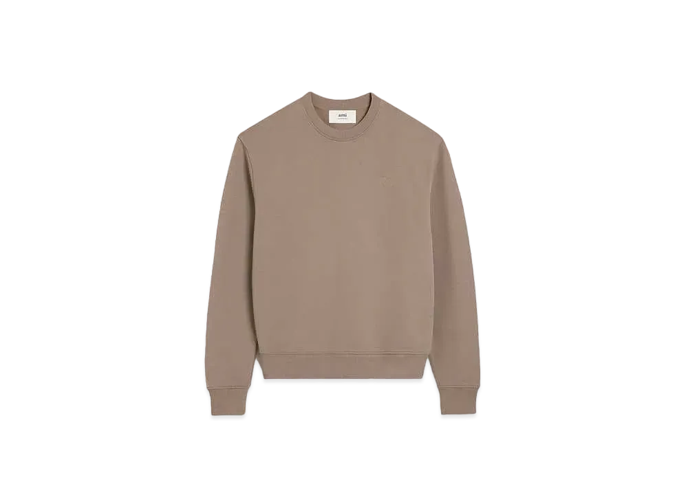 AMI PARIS Loop Back Organic Cotton Fleece Sweat Shirt "Light Tope"