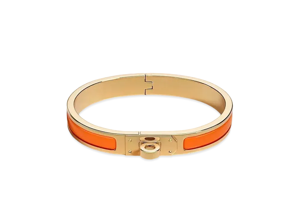 Hermes Mini Clic Kelly Bracelet "Orange Fruite/Gold"