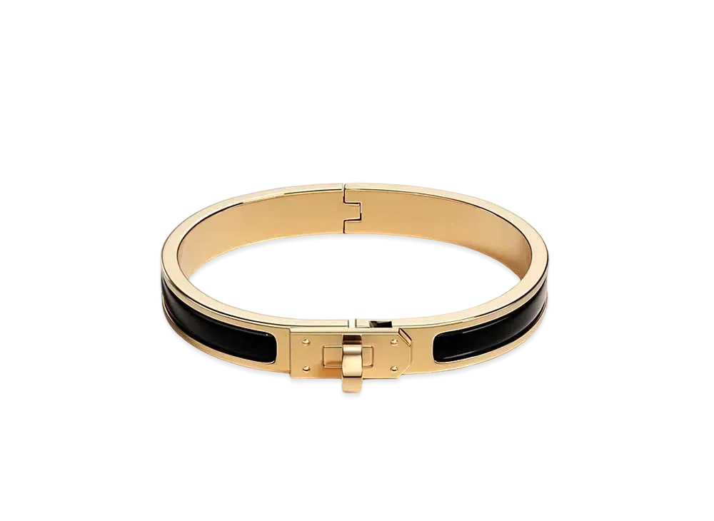 Hermes Mini Clic Kelly Bracelet "Noir/Gold"