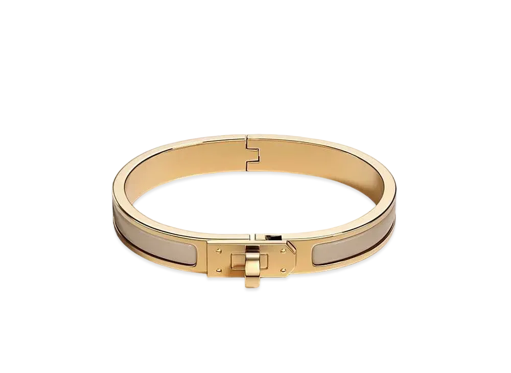 Hermes Mini Clic Kelly Bracelet "Marron Glace/Gold"