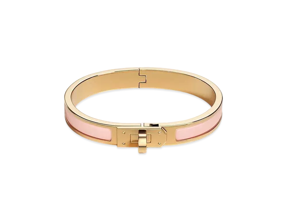 Hermes Mini Clic Kelly Bracelet "Rose Candeur/Gold"