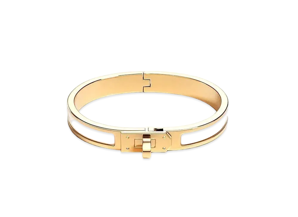 Hermes Mini Clic Kelly Bracelet "Creme/Gold"