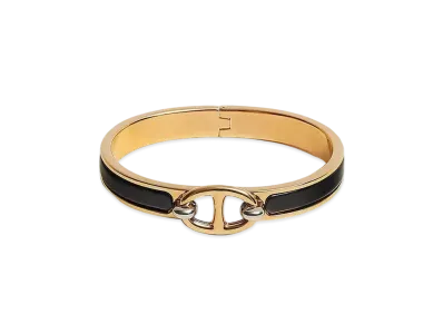Hermes Mini Clic Chaine D'ancre Bracelet "Noir/Gold"