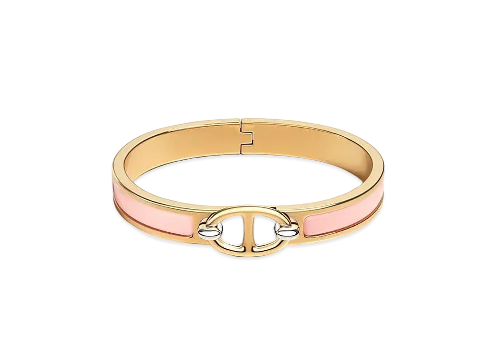 Hermes Mini Clic Chaine D'ancre Bracelet "Rose Candeur/Gold"
