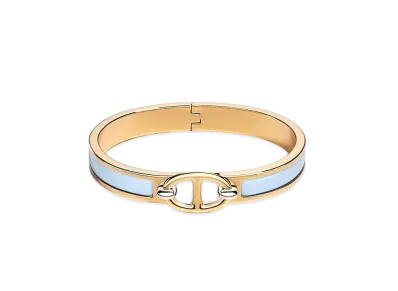 Hermes Mini Clic Chaine D'ancre Bracelet "Bleu Ciel/Gold"