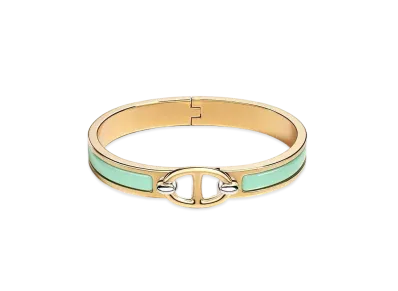 Hermes Mini Clic Chaine D'ancre Bracelet "Aqua/Gold"