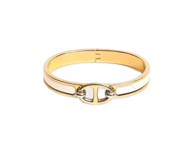 Hermes Mini Clic Chaine D'ancre Bracelet "Creme/Gold"