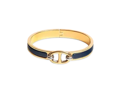Hermes Mini Clic Chaine D'ancre Bracelet "Ultramarine/Gold"