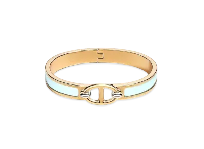 Hermes Mini Clic Chaine D'ancre Bracelet "Bleu Polaire/Gold"