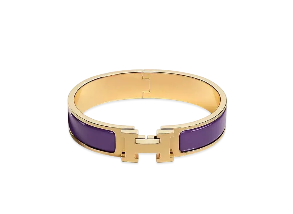 Hermes Clic H Bracelet "Iris/Gold"