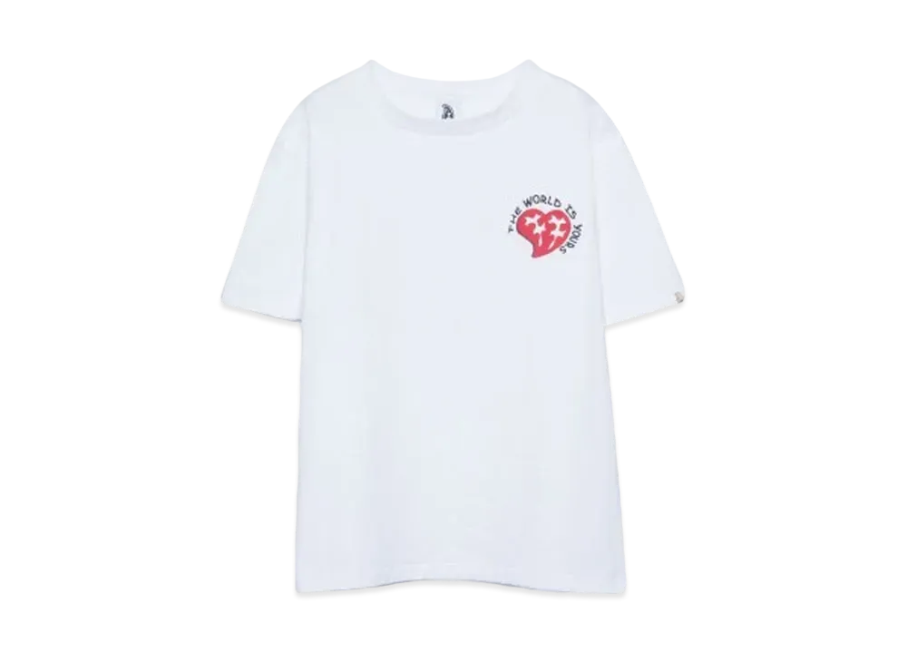 THE WORLD IS YOURS Heart Paisley T-shirt "WHITE"