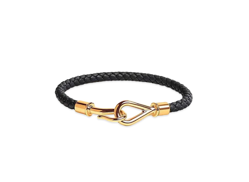 Hermes Jumbo H Bracelet "Noir/Gold"