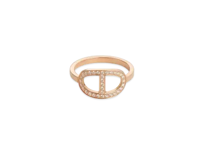 Hermes Chaine D'ancre Contour Ring Medium Model "Pink Gold/Diamond"