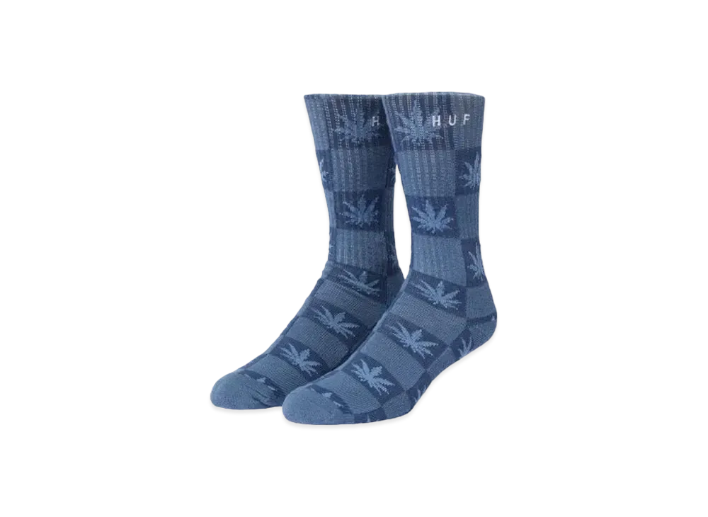 HUF Summer 24 Checkered Plantlife Socks "Blue"
