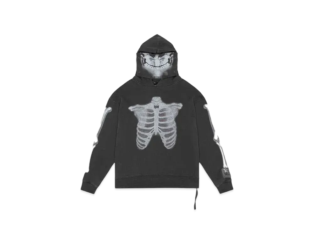 KSUBI SKELETON BIGGIE HOODIE FADED BLK "BLACK"