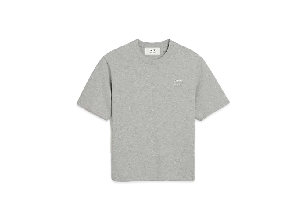 AMI PARIS Organic Cotton Heavy Jersey AMI ALEXANDRE MATTIUSSI T-shirt "Heather Ash Gray"