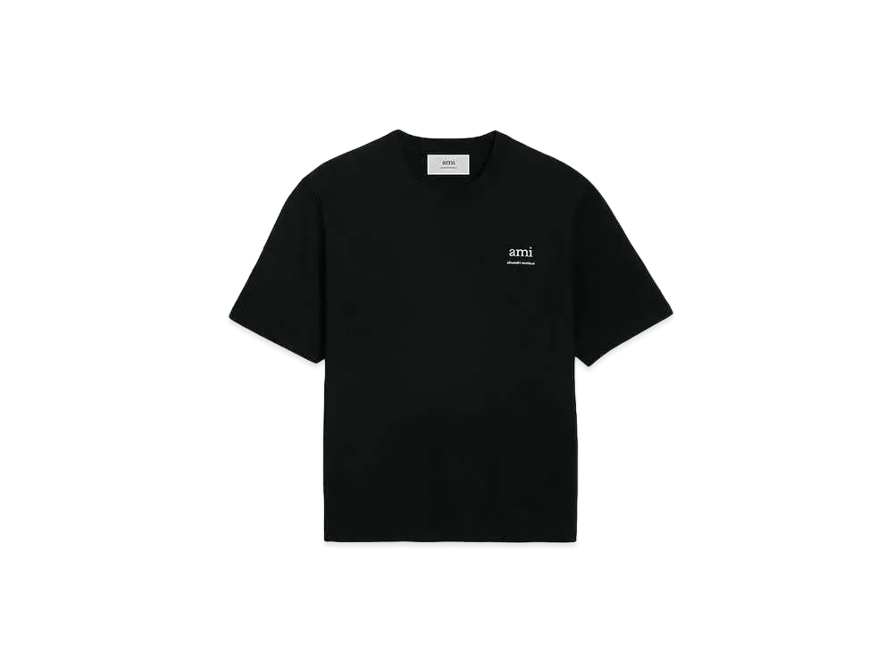 AMI PARIS Organic Cotton Heavy Jersey AMI ALEXANDRE MATTIUSSI T Shirt "Black"