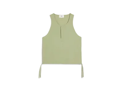 AMI PARIS Cotton Crepe Draw String AMI DE COEUR Tank Top "Sage"