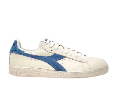 DIADORA Game L Low Waxed Suede Pop "White/Blue Bleached Denim"