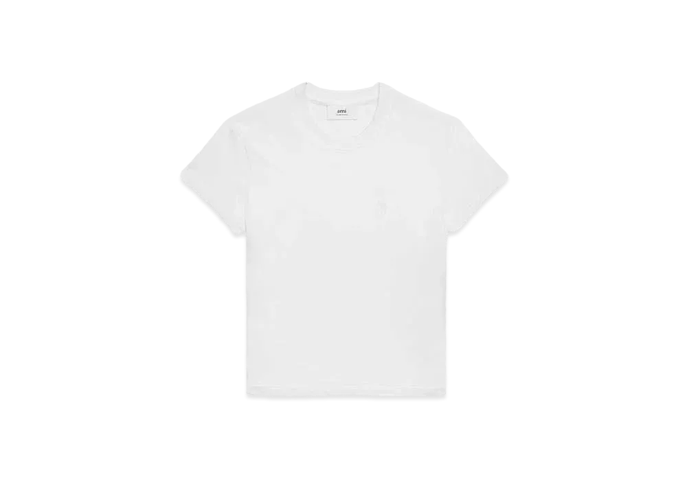 AMI PARIS Organic Cotton Jersey AMI DE COEUR Classic Fit T-shirt "White"