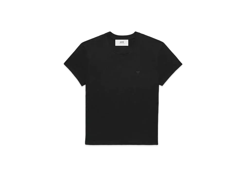 AMI PARIS Organic Cotton Jersey AMI DE COEUR Classic Fit T-shirt "Black"