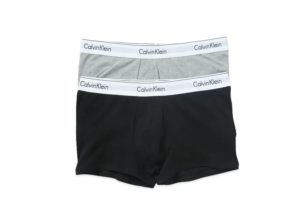 Calvin Klein Underwear TRUNK 2PK "HEATHER GREY / BLACK"