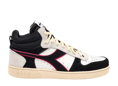 DIADORA Magic Basket Demi Cut Suede Leather "White/Black/Dark Red"