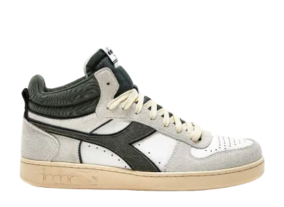 DIADORA Magic Basket Demi Cut Suede Leather "White/Dark Forest"