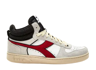 DIADORA Magic Basket Demi Cut Suede Leather "White/Ferrari Red Italy"