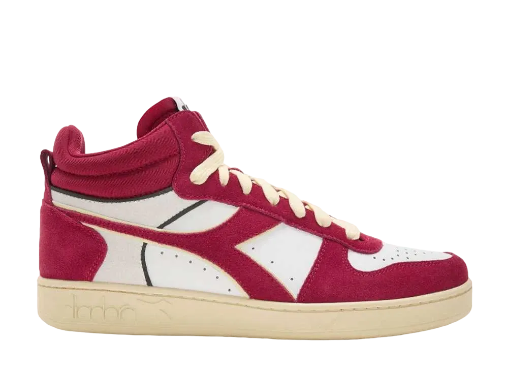 DIADORA Magic Basket Demi Cut Suede Leather "Rhubarb/White"