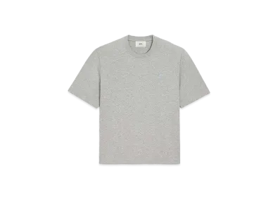 AMI PARIS Organic Cotton Heavy Jersey AMI DE COEUR T-shirt #3 "Heather Ash Gray & Cashmere Blue "