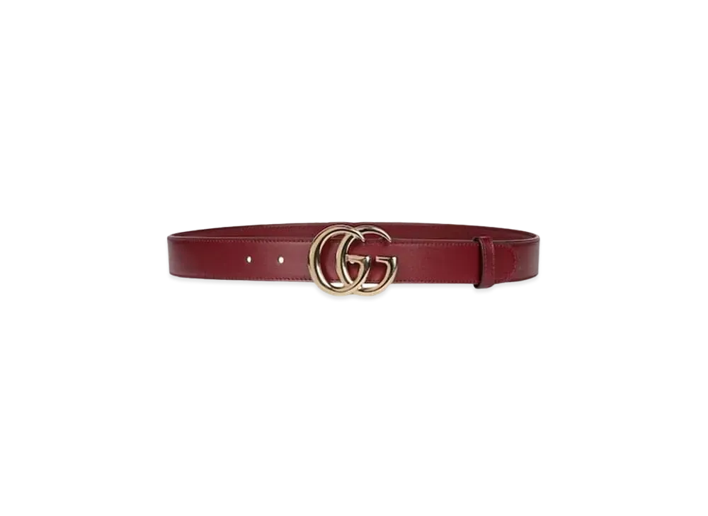 GUCCI GG Marmont Thin Belt "Rosso Ancora"
