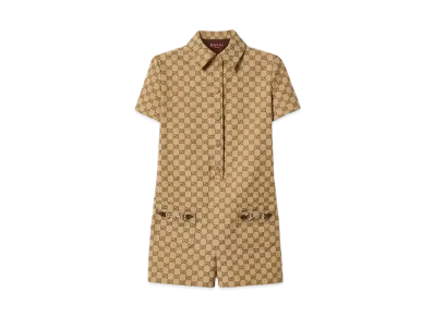 GUCCI Original GG Canvas Jumpsuit "Camel/Ebony"