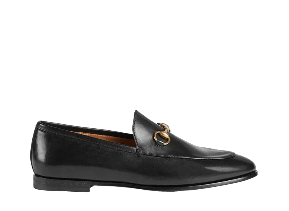 GUCCI Women's Jordaan Leather Horsebit Loafer "Black"