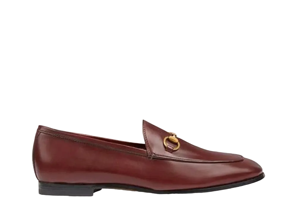 GUCCI Women's Jordaan Leather Horsebit Loafer "Red"