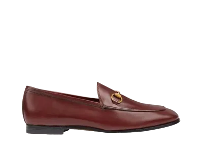 GUCCI Women's Jordaan Leather Horsebit Loafer "Red"