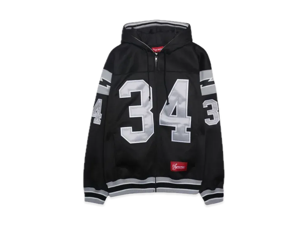 Supreme Football Zip Up Hooded Sweatshirt "Black"