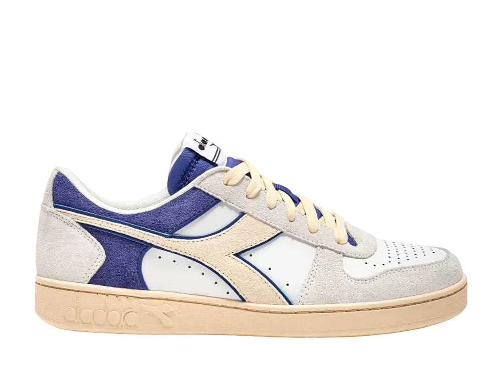 DIADORA Magic Basket Low Suede Leather "White/Blue Eyes"