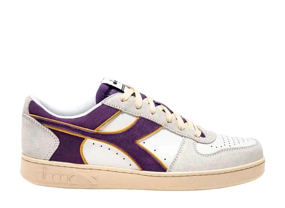 ディアドラ マジックバスケット ロー スウェード レザー "ホワイト/ディープラベンダーヴァイオレット"