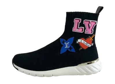 Louis Vuitton Women's LV Black Heart Line Socks Sneaker "Noir"
