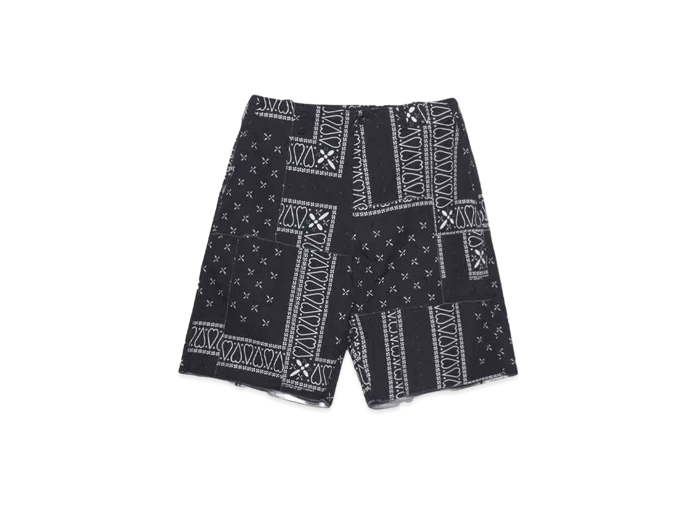 F-LAGSTUF-F BANDANA PATCHWORK SHORTS "BLACK"