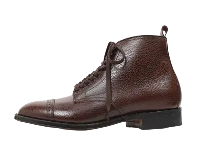 ALDEN Cap Toe Boot Modified Country Calf "Dark Brown" 86911H D Single Leather Sole