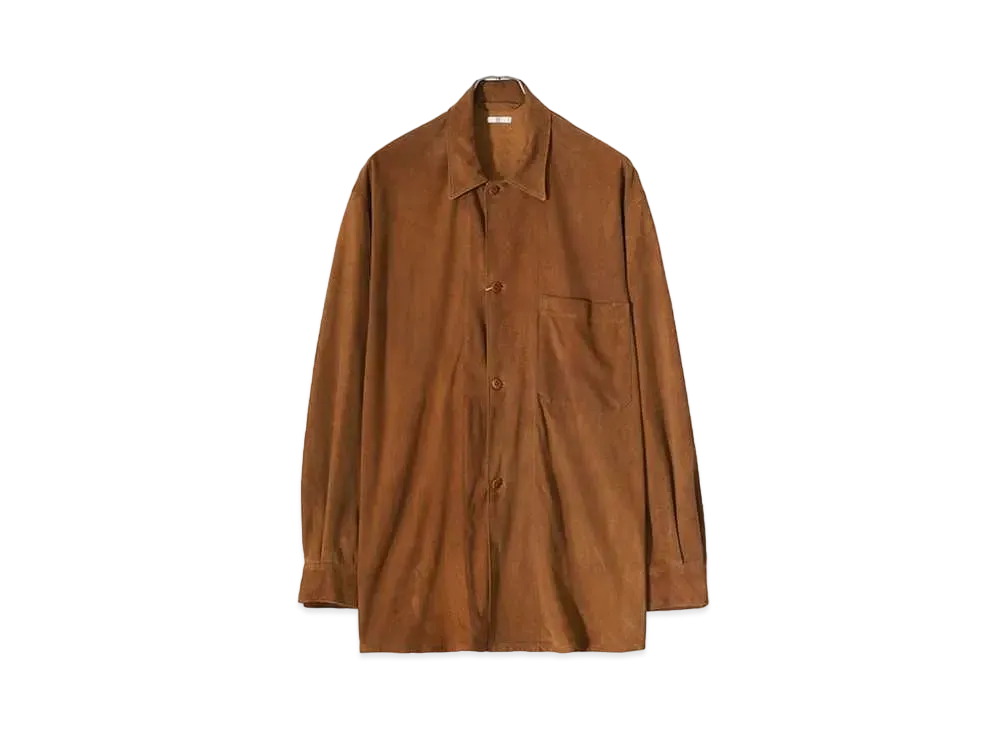 COMOLI Suede Shirt Jacket "Brown"