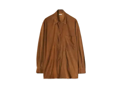 COMOLI Suede Shirt Jacket "Brown"