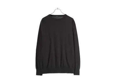 COMOLI Cotton Crew Neck Knit "Fade Black"