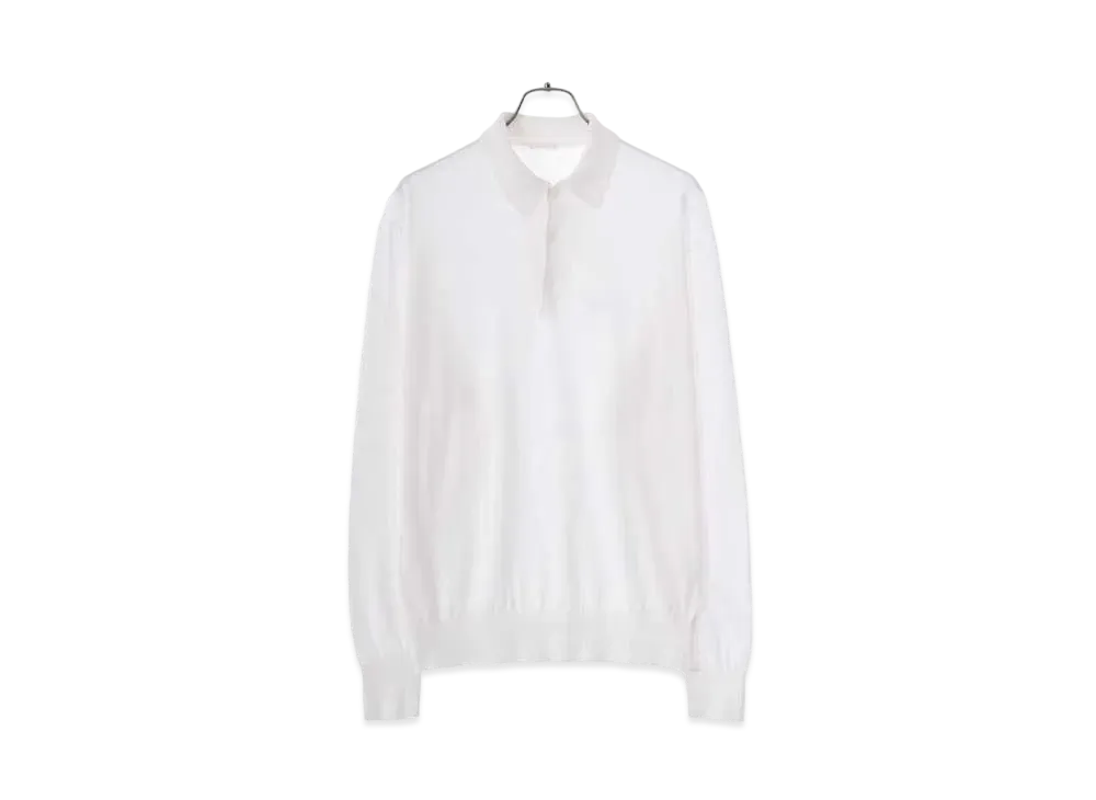 COMOLI Ladies Cotton Knit Polo "White"